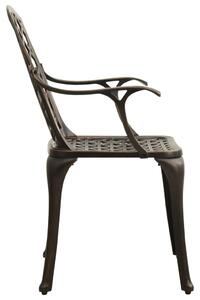 VidaXL 6 db bronzszínű öntött alumínium kerti szék
