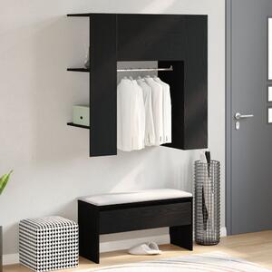 VidaXL Előtéri Szekrény Fekete tölgy Szerelt fa 97.5 x 37 x 99 cm
