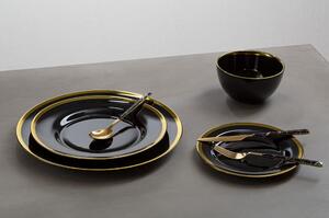 Fekete-aranyszínű acél evőeszköz készlet 16 db-os Avie – Premier Housewares