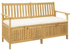 VidaXL Tárolópad párnával tárolóval ajtóval 148 x 63 x 84 cm