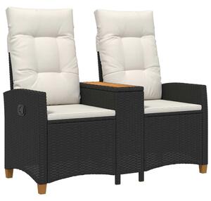 VidaXL Dönthető pad asztallal Fekete és krémfehér 126 x 65 x 112 cm