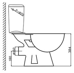 Cleano monoblokkos WC hátsó kifolyással ülőkével