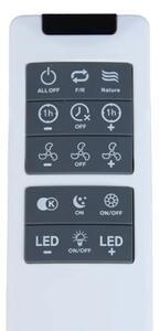 Ezüst színű mennyezeti ventilátor csillag effektussal ,LED-del, fényerőszabályzóval és távirányítóval (60cm)