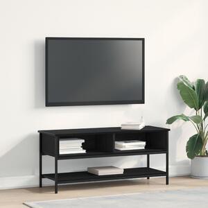TV szekrény Fekete tölgy 100x35x45 cm Fának készült és acél