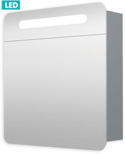 Tükrös szekrény 60 cm, 1 balos ajtó, LED világítás, aljzat+kapcsoló, IP44 GALPIR60LED