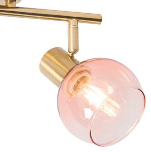 Art Deco spot arany rózsaszín üveggel 2 lámpa - Vidro