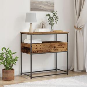 VidaXL Konzol Asztal Régi Fa 75x40x75 cm Mérnöki Fa és Acél