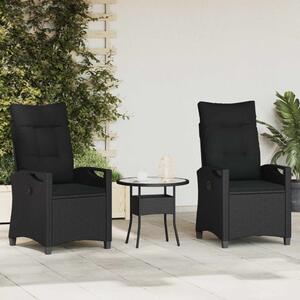 VidaXL Kerti Szék 2 pcs Fekete 56 x 64 x 94 cm Acél és poliészter