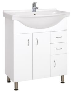 Fürdőszobaszekrény mosdóval Keramia Pro 70,5x85x50,5 cm fehér lesk PRO70DV