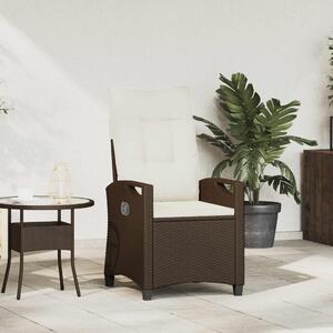 VidaXL Fekvő Kerti Szék Barna és Krém 56 x 60 x 112 cm polirattan