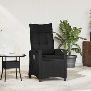 VidaXL Fekvő Kerti Szék Fekete 56 x 60 x 112 cm polirattan