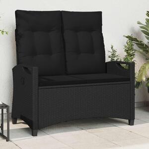 VidaXL Kerti pad párnával Fekete 105 x 60 x 112 cm Acél és poliészter