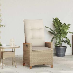 VidaXL Fekvő Kerti Szék Beige és krém 64 x 57,5 x 112 cm polirattan