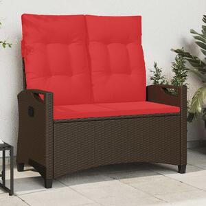 VidaXL Kerti pad Barna és Piros 105 x 60 x 112 cm Acél és poliészter