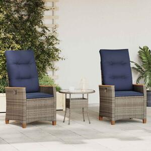 VidaXL Fekvő Kerti Szék 2 pcs Szürke és sötétkék 64 x 57,5 x 112 cm