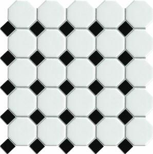 Mozaik Premium Mosaic mix black/white 30x30 cm matt/fényes MOSOCTAGON