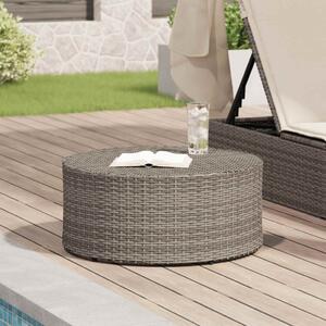 VidaXL Kültéri dohányzóasztal Szürke Ø 68 x 30 cm polirattan