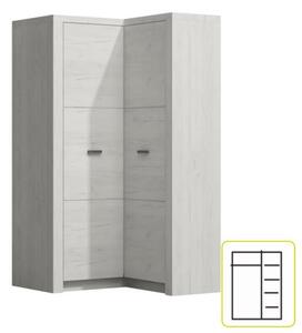 Sarok ruhásszekrény Infinity 14L (Fehér kőris)
