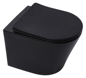 Wc soft close ülőkével SAT Infinitio fekete színben matt felülettel hátsó kifolyással SATINF010RREXPBKM