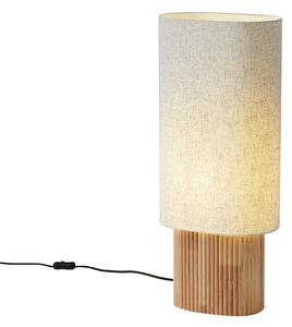 Japandi állólámpa fa lenvászon lámpabúrával 70cm - Lamel