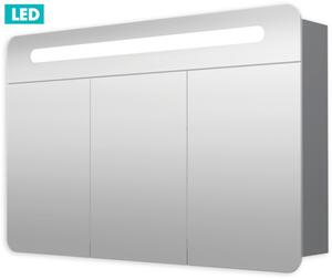 Tükrös szekrény 100 cm, 3 ajtós, LED világítás, aljzat+kapcsoló, IP44 GALPIR100LED