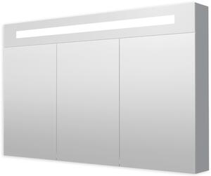 Tükrös szekrény 120 cm LED világítással, 3 ajtós, aljzat+kapcsoló, IP44 GALZS120LED