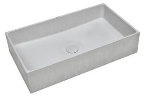 Mosdó lapra SAT Cemento 64x37 cm szürke színben túlfolyás nélkül CEM6437TS