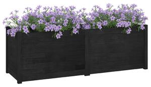 VidaXL fekete kerti tömör fenyőfa virágtartó 150 x 50 x 50 cm