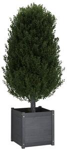 VidaXL szürke tömör fenyőfa kerti virágtartó 50 x 50 x 50 cm