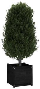 VidaXL fekete tömör fenyőfa kerti virágtartó 50 x 50 x 50 cm