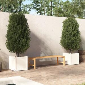 VidaXL 2 db fehér tömör fenyőfa kerti virágtartó 50 x 50 x 50 cm