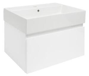 Fürdőszobaszekrény mosdókagylóval SAT B-WAY 59x30x45 cm fehér fényes BWAY60WU2