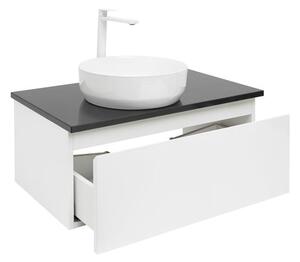 Fürdőszobaszekrény fedeles SAT B-WAY 79x30x45 cm fehér fényes BWAY80WTKUB
