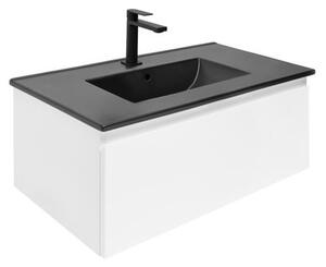 Fürdőszobaszekrény mosdókagylóval SAT B-WAY 79x30x45 cm fehér fényes BWAY80WU4BB