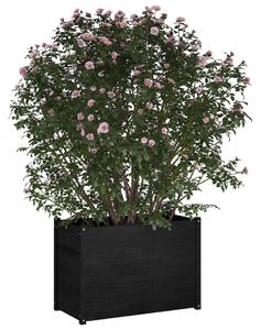 VidaXL fekete tömör fenyőfa kerti virágtartó 100 x 50 x 70 cm