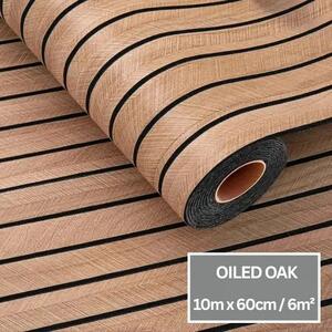 Woodypanel™ Megerősített öntapadós Falpanel - 10m Tekercs (6m²), Olajozott tölgy