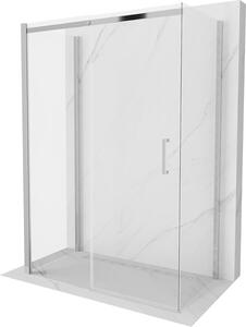 Mexen Omega 3 falas zuhany 140x80 cm, 8mm átlátszó üveg - króm profil, 825-140-080-01-00-3S