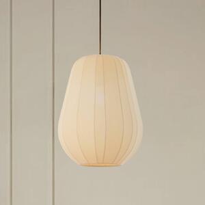 Lindby függőlámpa Helin, bézs, Ø 30 cm, anyagból készült, dimmelhető, Krém / borostyánsárga, Nappali / Étkező, Textil / szövet / selyem, Modern