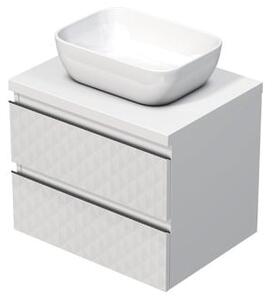 Fürdőszobaszekrény fedőlemezzel SAT Cube Way 60x47,5x46 cm fehér matt CUBE3D46602ZBKD