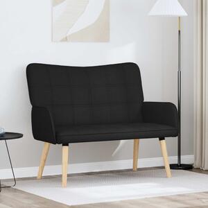 VidaXL Kétfős Kanapé Fekete 115 x 61 x 87 cm szövet