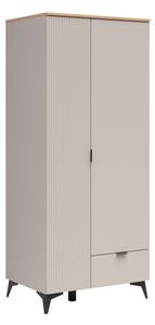 Gardróbszekrény Ruvmeli 105, Laminált forgácslap, 200x85x60cm, Kasmír, Tölgy