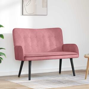 VidaXL Kétfős Kanapé Rózsaszín 115 x 61 x 87 cm Bársony