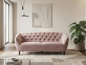 Chesterfield kanapé Norsica 232, Kárpit, 78x191x84cm, Poros rózsaszín, Részben összeszerelt, Kaucsuk