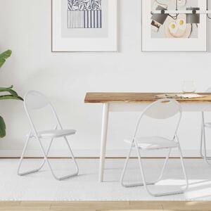 Összecsukható szék 2 pcs Fehér 48 x 43,5 x 81 cm Műbőr