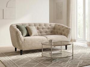 Chesterfield kanapé Norsica 260, Bézs, 150x84x78cm, Lábak: Fa,Részben összeszerelt, Kaucsuk