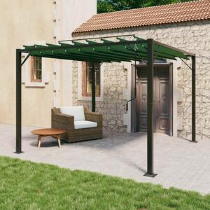VidaXL Sátras pavilon lamellás tetővel Zöld 3 x 3 x 2,14 m