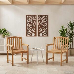 VidaXL Kézzel faragott rózsaszék 2 pcs Természetes 58 x 60 x 90 cm