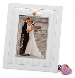 Esküvői fa fotókeret NOW applikációval 13x18 fehér