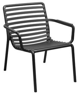 Antracitszürke műanyag kerti fotel Nardi Doga Relax