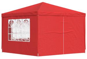 VidaXL Partysátor 300 x 300 x 255 cm Piros PE és acél